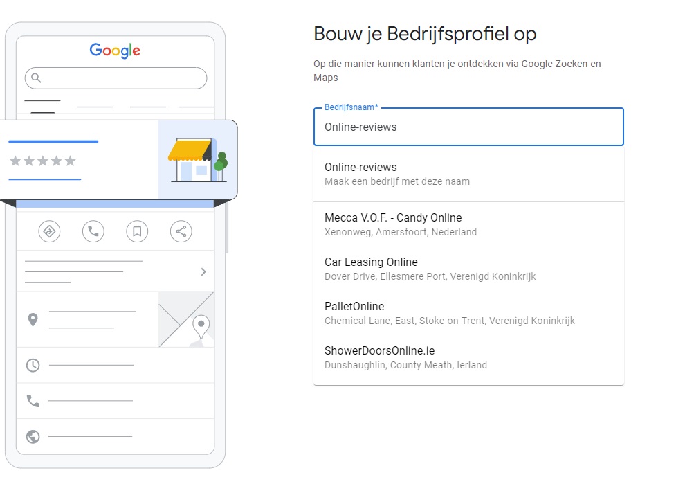 google bedrijfsprofiel aanmaken