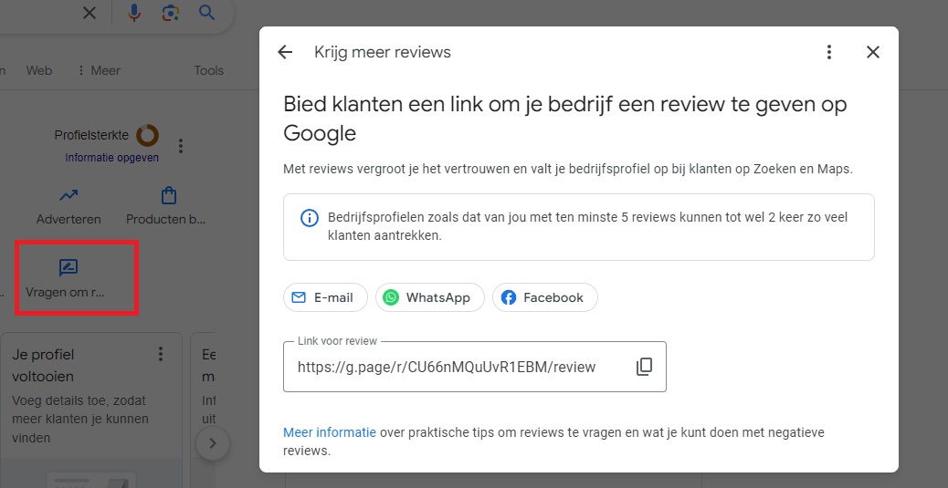 google bedrijfsprofiel aanmaken